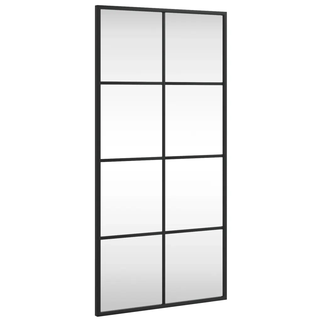 Specchio da Parete-Specchio a Muro-Specchio Decorativo Nero 40x80 cm Rettangolare in Ferro 444286