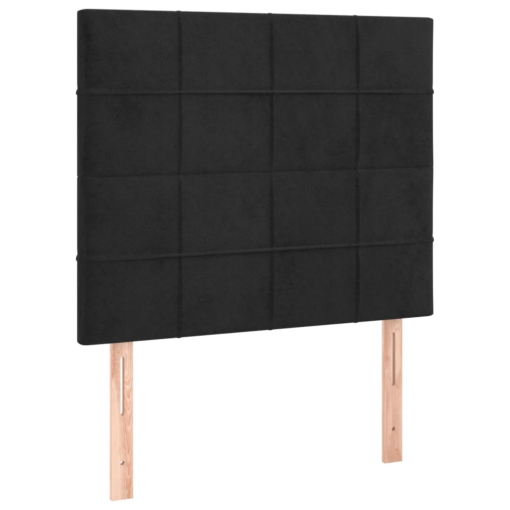 Giroletto con Testiera-Struttura Letto con testiera Nero 90x190 cm in Velluto 616725