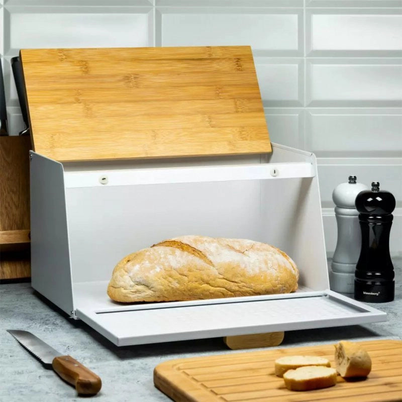 Klausberg KB-7468 Portapane bifacciale in acciaio e legno