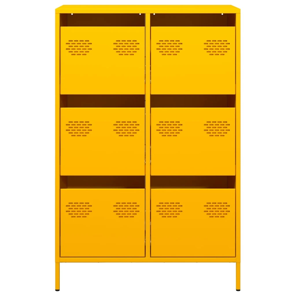 Credenza-Buffet-Armadio da cucina Giallo Senape 68x39x101,5 cm in Acciaio 307924