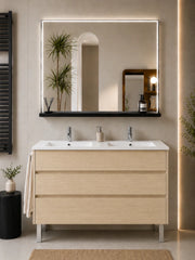 Mobile bagno con lavabo ORIGENBATH IMPERIA senza specchio 120x45 cm doppio lavabo estepa