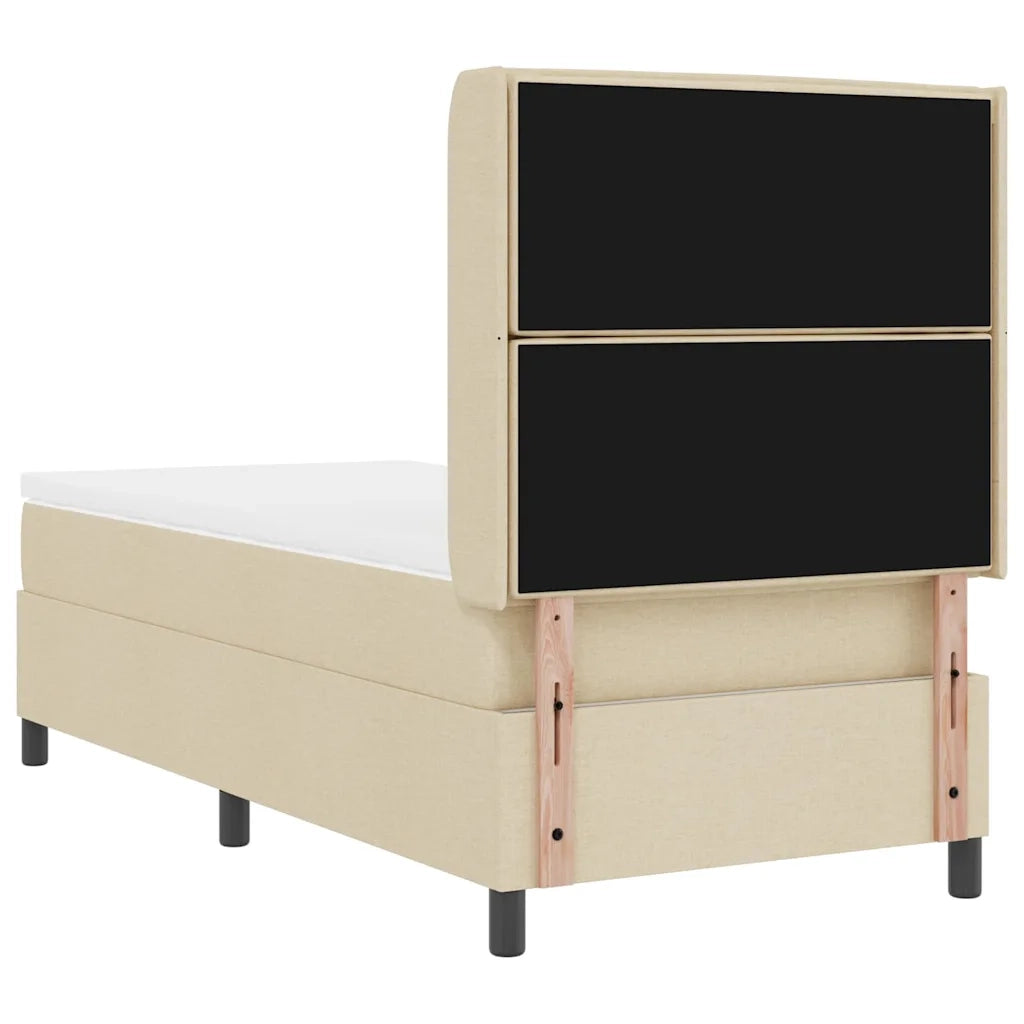 Letto a Sorgente LED con materasso Crema 90 x 190 cm Tessuto 3343418