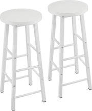 Barstoli alti - Altezza seduta 71cm - Bianco - Set da 2 - Cucina - Sedili bar - Senza schienale - Legno