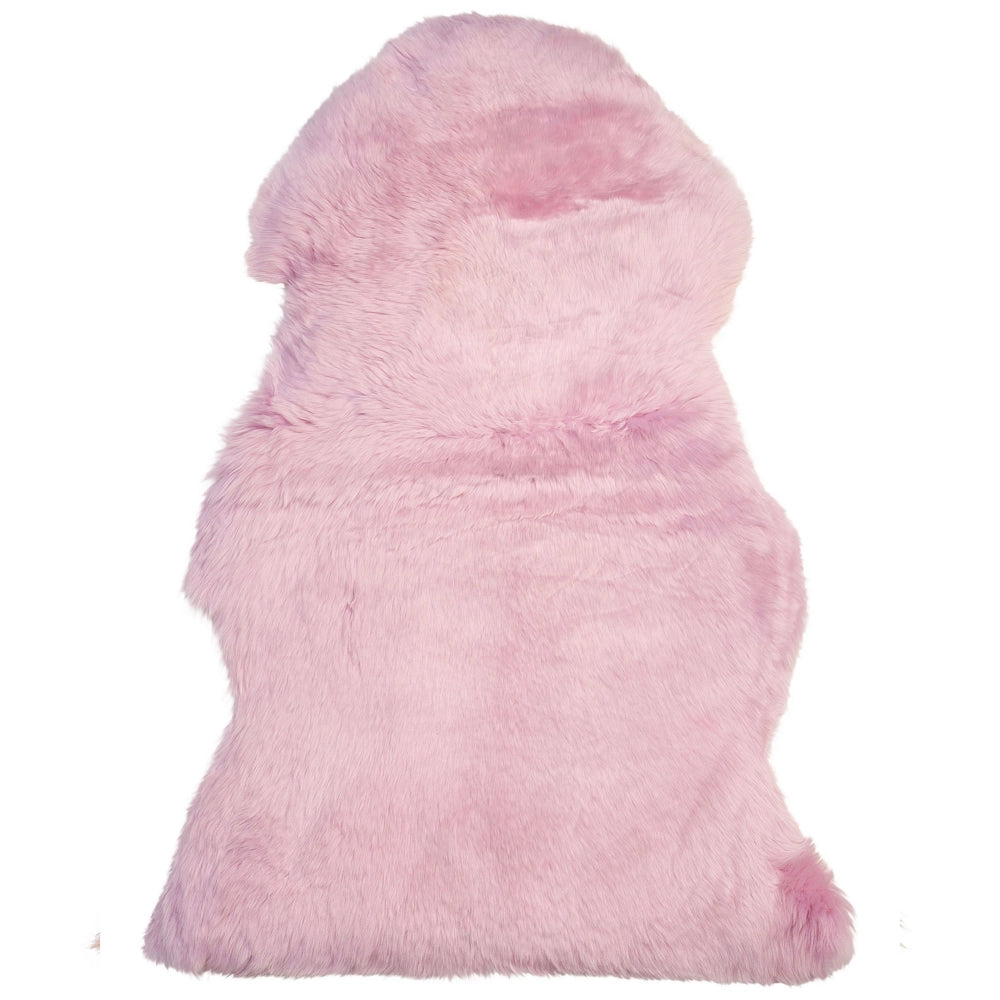 Pelle di pecora rosa 65 x 110 cm naturale a Pelo Lungo in stile rustico