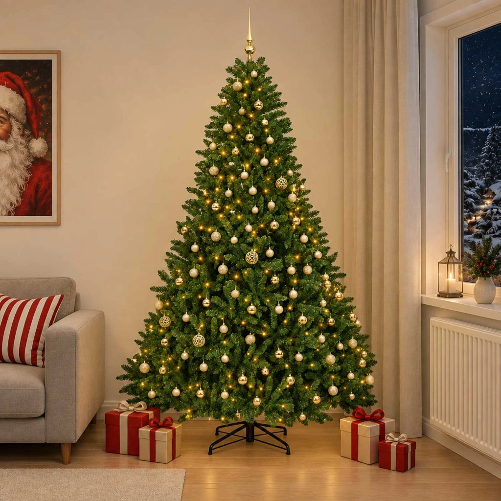Albero di Natale artificiale verde chiaro con palline 270 cm 3467347