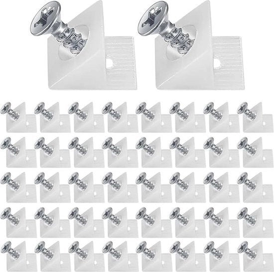 Stabilizzatori per fissaggio - 100 pezzi, con viti - per riparazioni di casa e mobili - wiggen per cassetti - stabilizzatori per angoli - riparazione di fissaggio.
