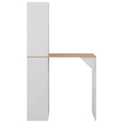 Tavolo da Bar con Mobiletto Bianco 115x59x200 cm 280230