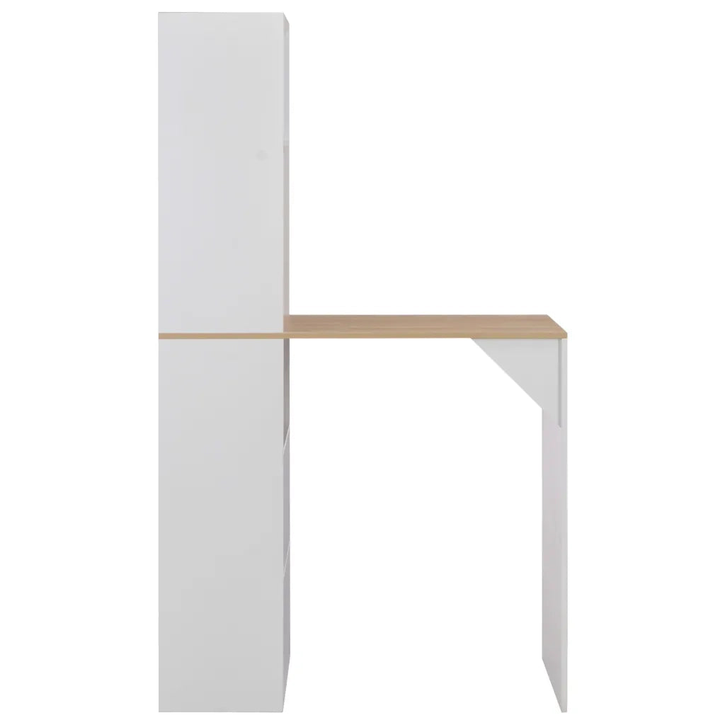 Tavolo da Bar con Mobiletto Bianco 115x59x200 cm 280230