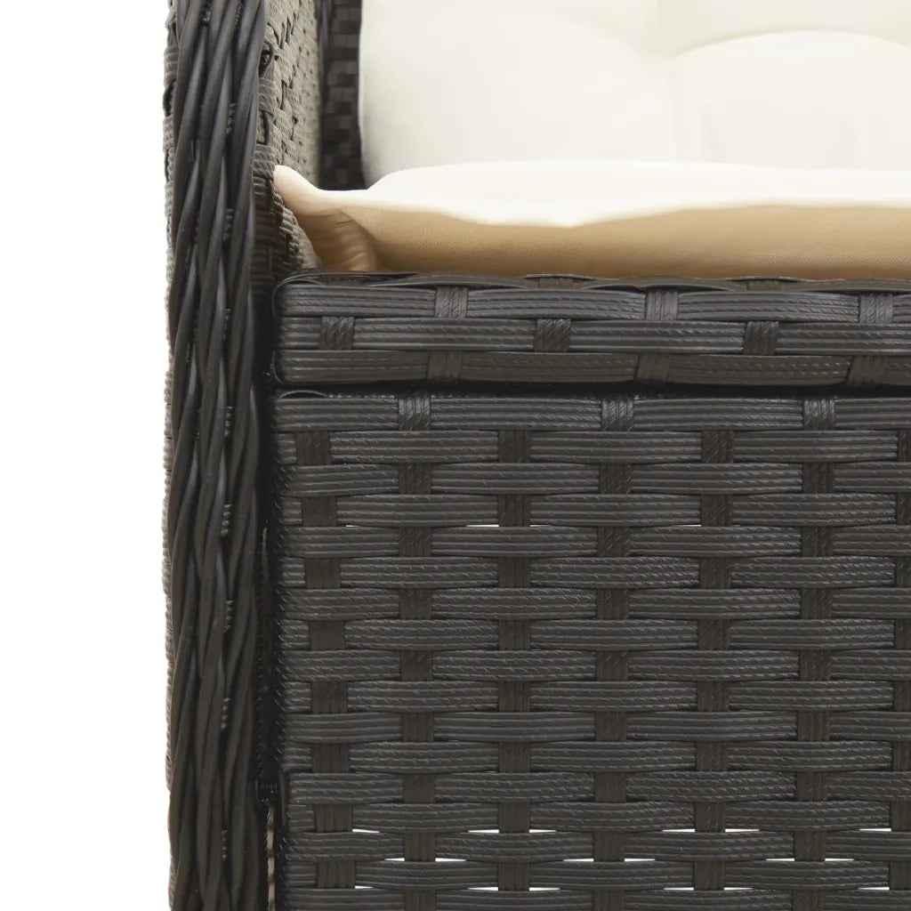 Set Mobili da Giardino 6 pz con Cuscini in Polyrattan Nero 3262155