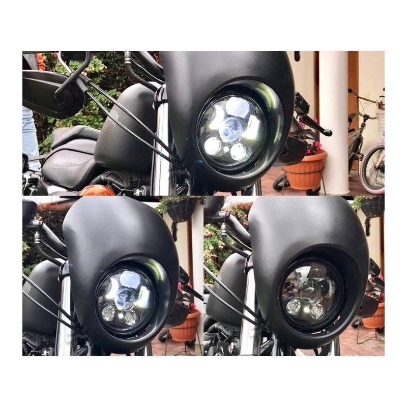 Faro Led Rotondo 7 Pollici 58W Headlight H4 Con Luce Diurne e Frecce Per Moto Harley Davidson Jeep Wrangler JK TJ