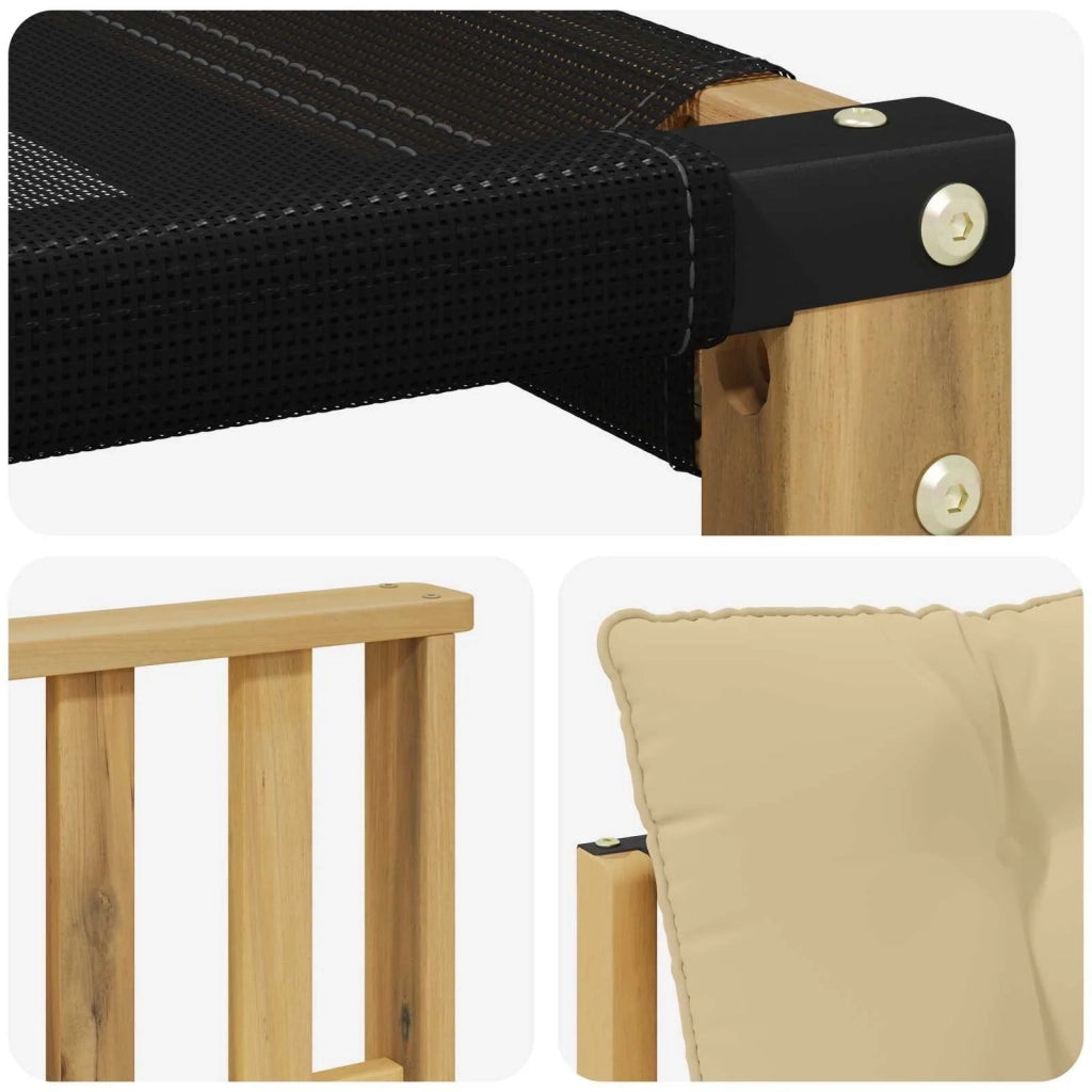 Set di divani da esterno-Sofa da giardino Legno di Acacia Massello e Textilene 121628