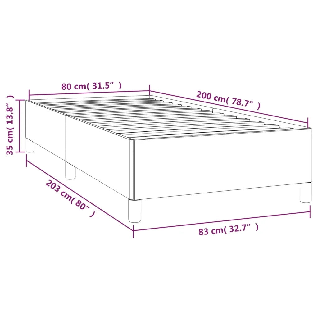Giroletto senza Materasso Grigio Scuro 80x200 cm Tessuto 347019