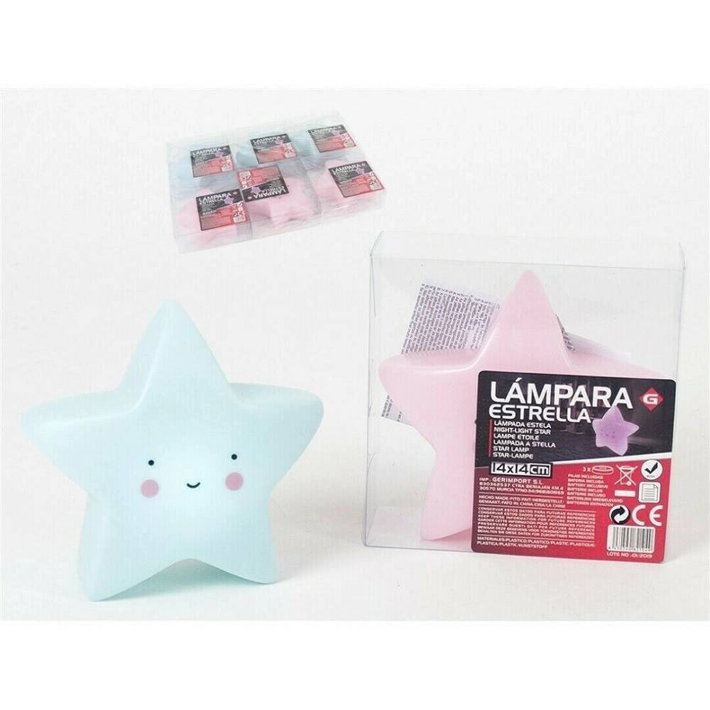 Trade Shop - Luce Lampada Notturna Bambini Bimbi Dolce Sonno A Forma Di Stella 14x14cm -