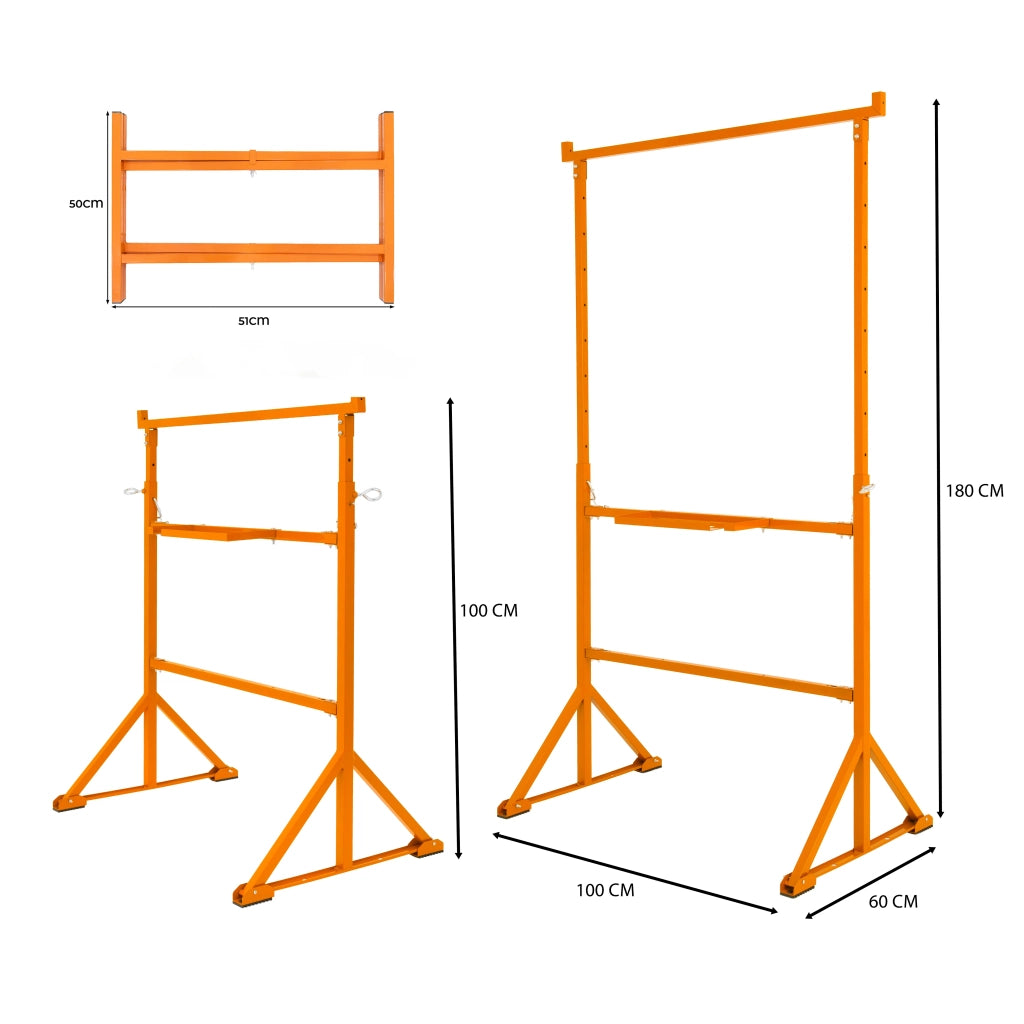 Cavalletti x4 + Supporti Tavola Malta x5 50cm Acciaio Heavy Duty