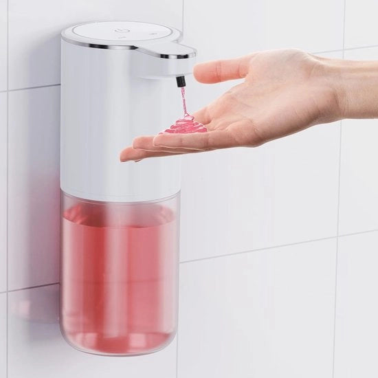Dispensatore di sapone automatico con sensore - 400 ml, fissaggio a parete, ricaricabile, impermeabile a acqua dispensatore di gel per mani