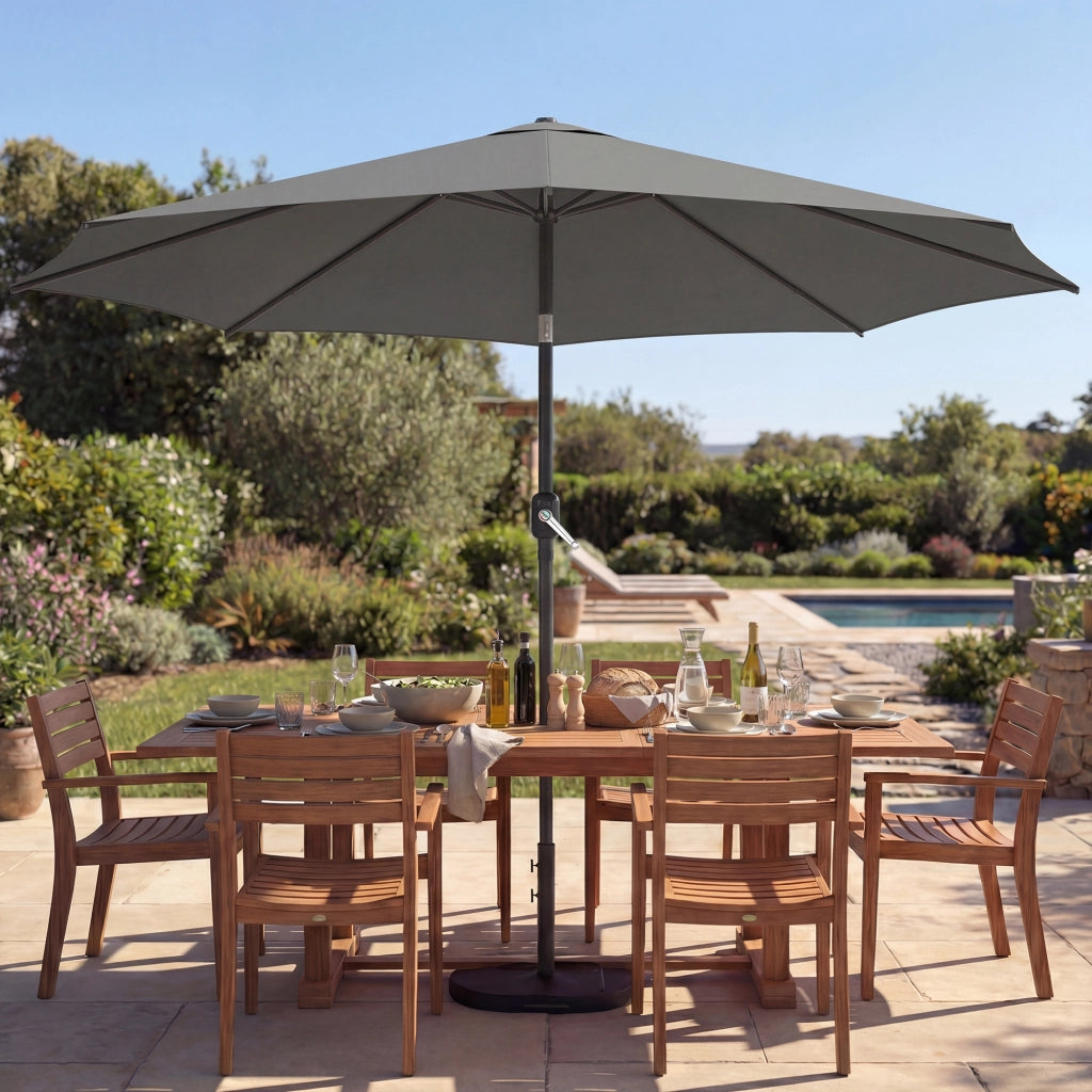 Ombrellone da giardino rotondo inclinabile ¨C zephmum ¨C Grigio Scuro ?300x250 cm