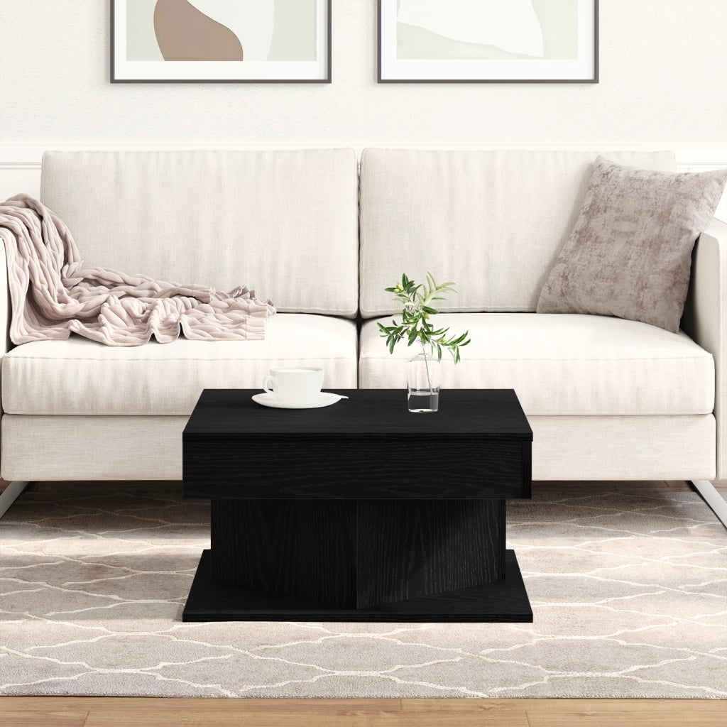 Tavolino da caffÃ¨  Nero Rovere 57x57x30 cm in legno ingegnerizzato