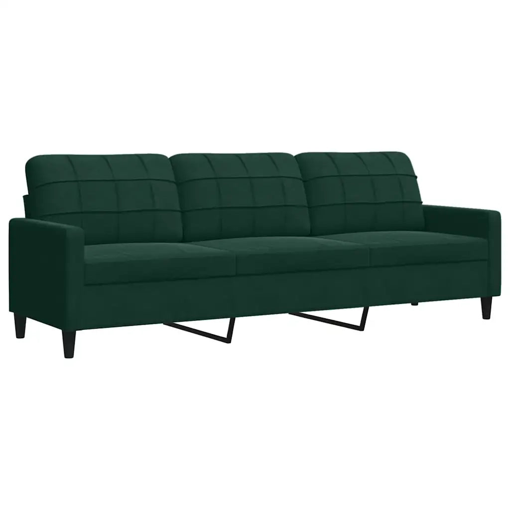 Set di Divani 4 pz con Cuscini Verde scuro in Velluto