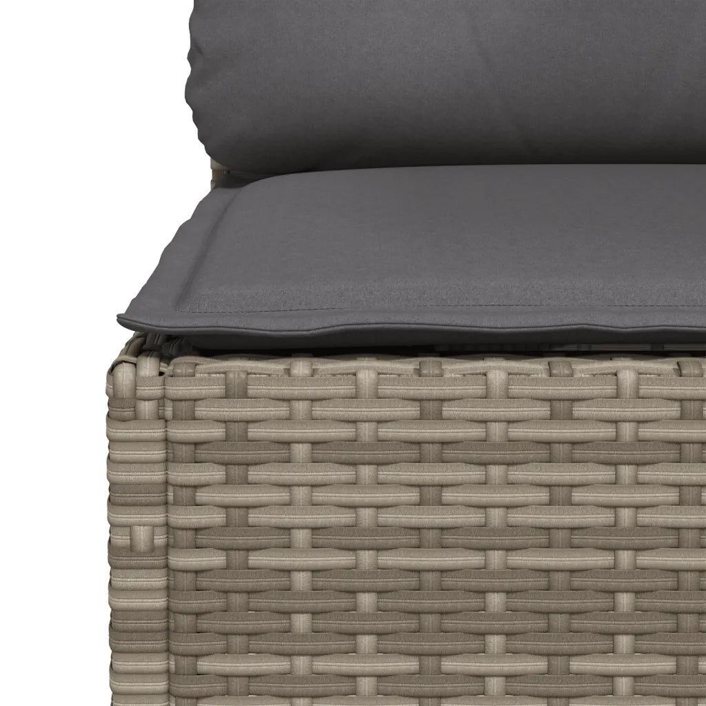 Divano Angolare da Giardino-Sofa da giardino-Divano da esterno con Cuscini Grigio in Polyrattan