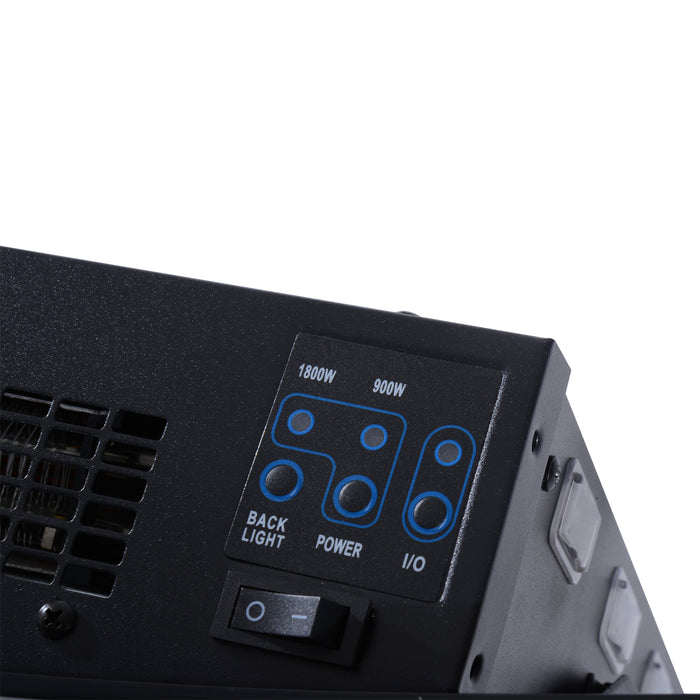 Camino Elettrico da Parete con 2 Livelli di Riscaldamento 900-1800W Fiamma 7 Colori e Telecomando Nero