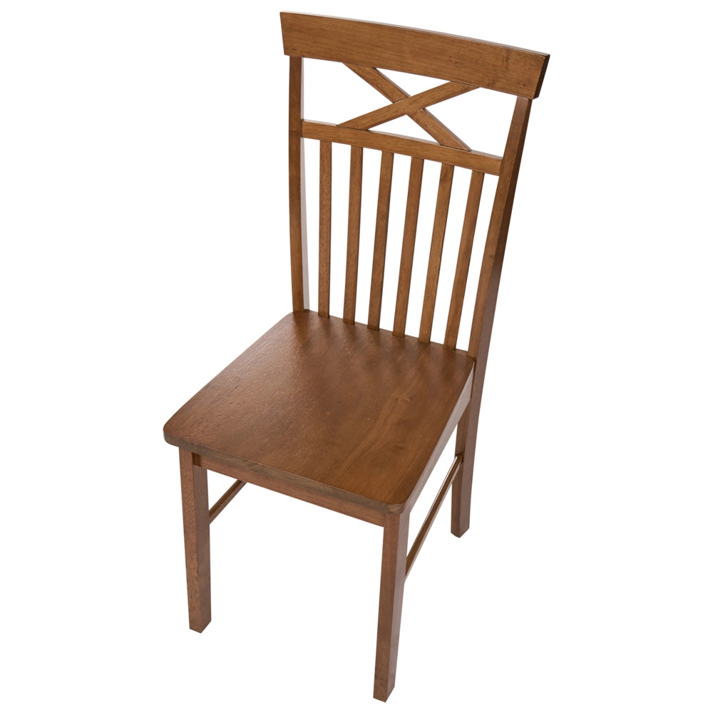 Set di 2 sedie da pranzo marrone con legno chiaro in stile tradizionale