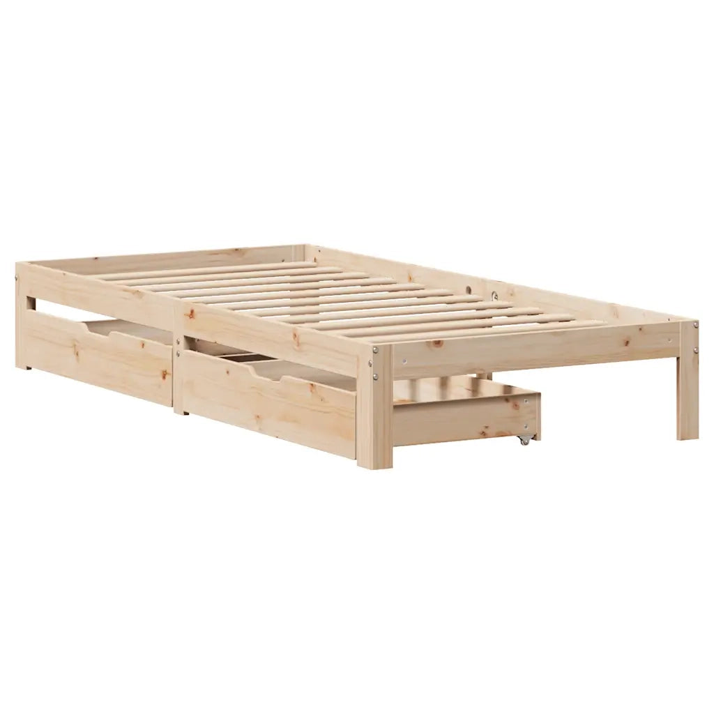 vidaXL Giroletto con Cassetti 100x200 cm Legno Massello di Pino