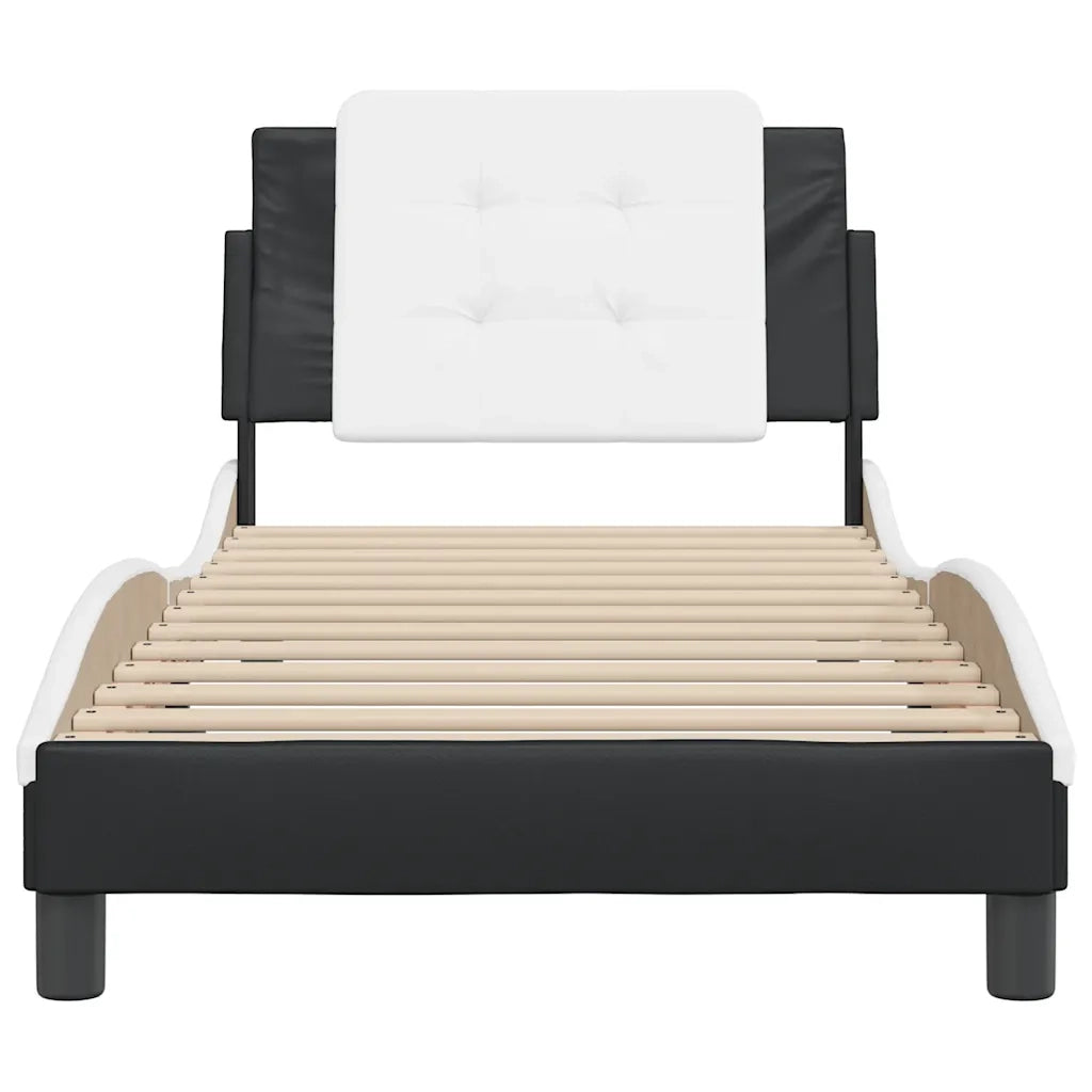 Giroletto senza Materasso Zadar Nero e Bianco 90x190 cm in Similpelle 3208154