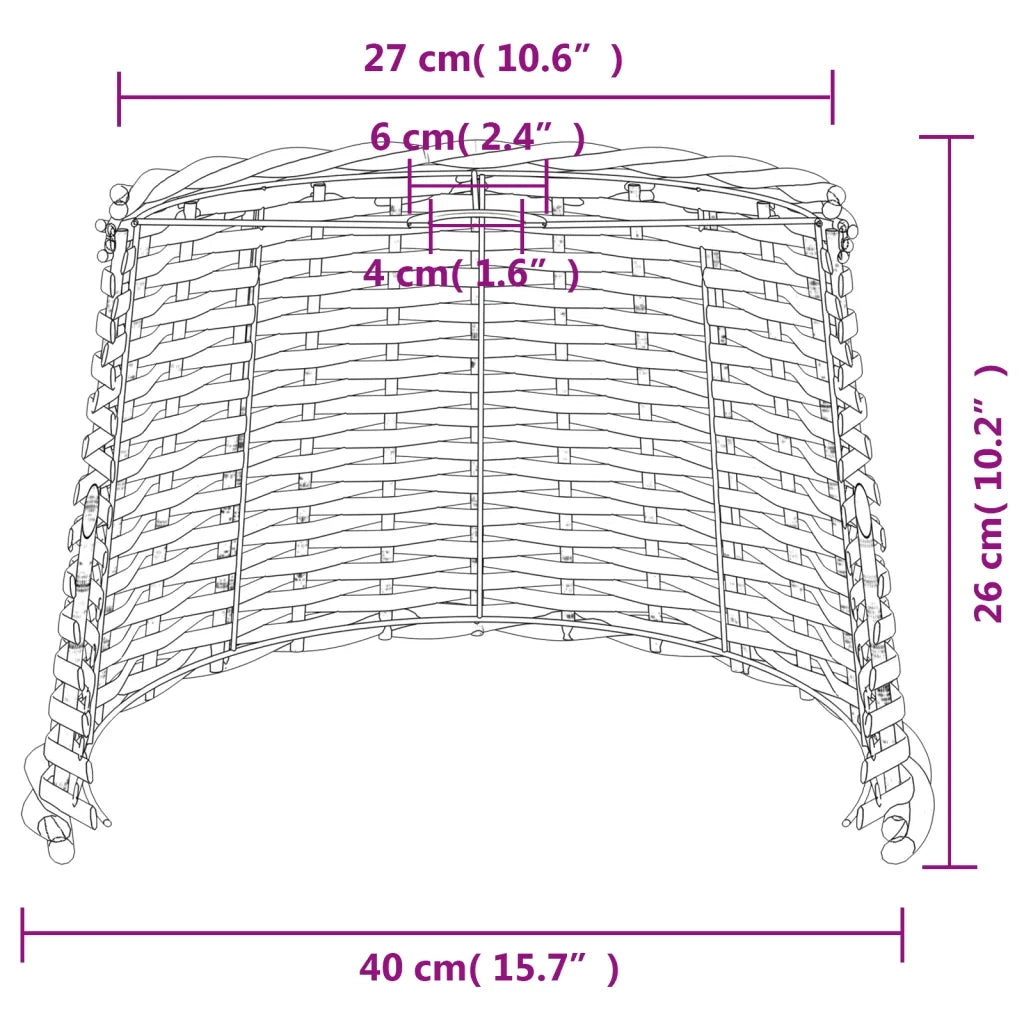Paralume da Soffitto Bianco ?40x26 cm in Vimini CFW8987356