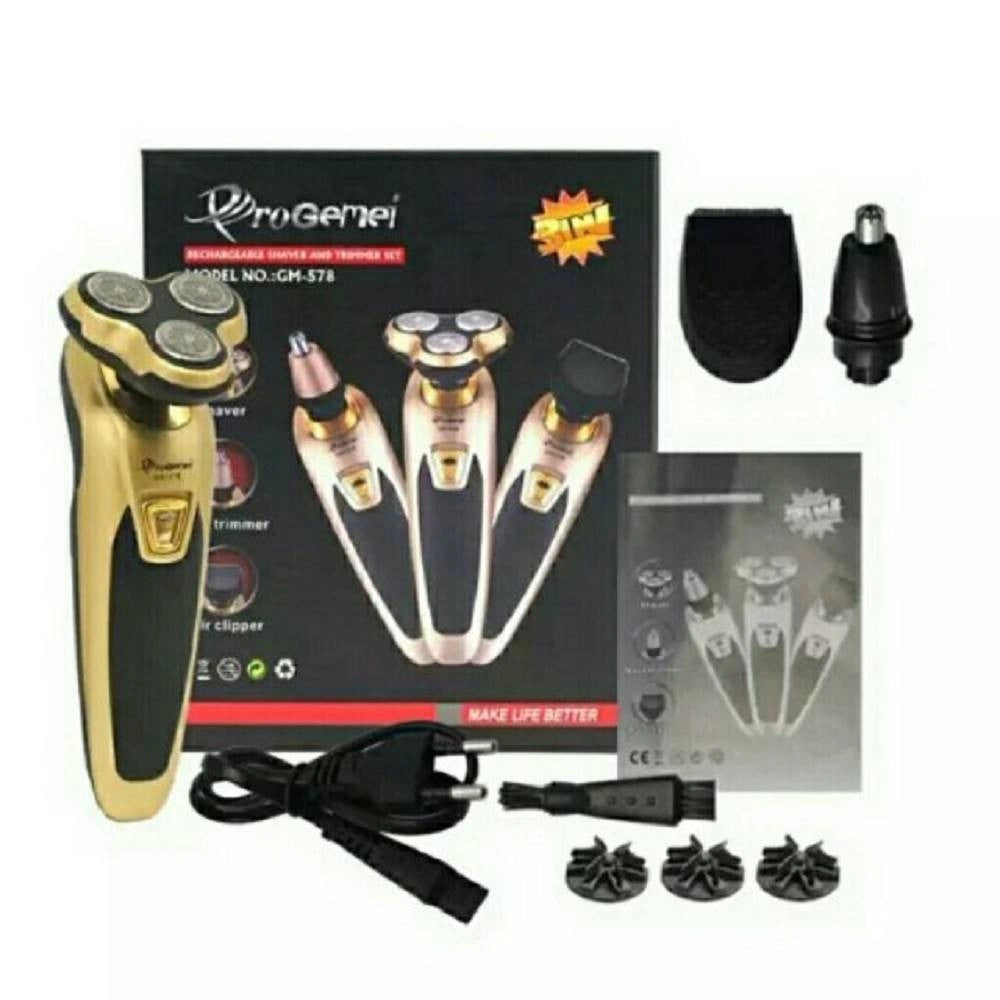 Trade Shop - Rasoio Elettrico Regolabarba 3in1 Ricaricabile Trimmer Rifinitore Per Naso Gm578 -