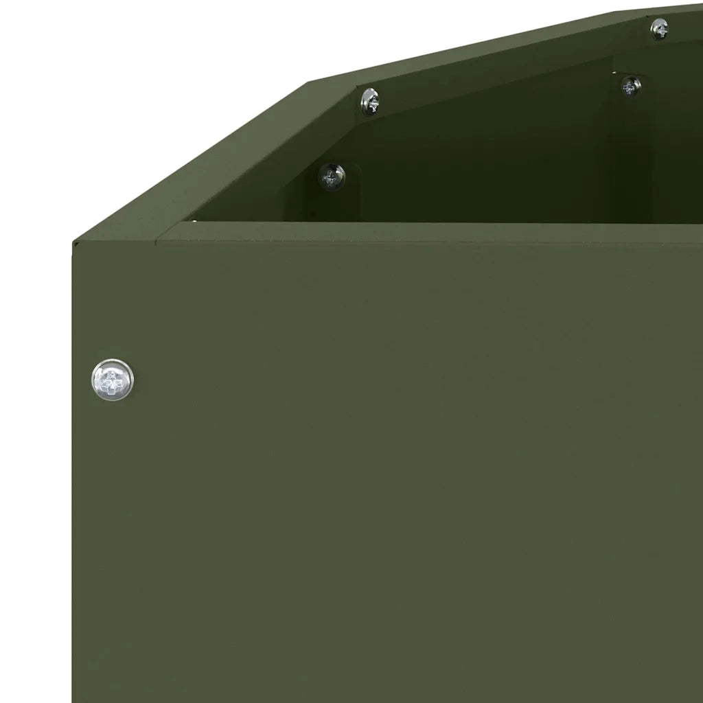 Fioriera-Vaso-Contenitore per Piante Verde oliva 90 x 45 x 50 cm Acciaio