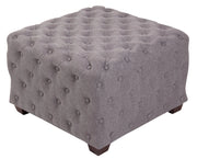 Pouf trapuntato Nimes in tessuto grigio
