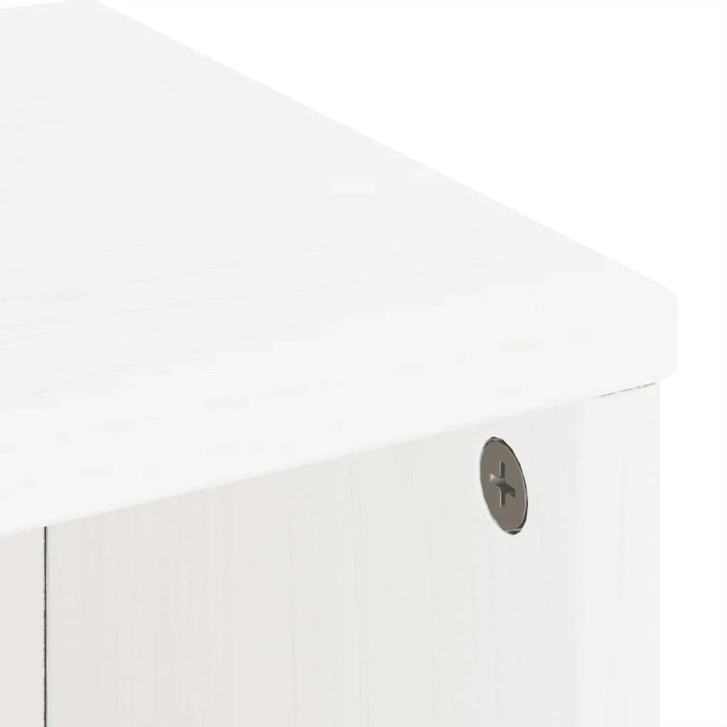 Mobiletto laterale in legno massello di pino 40 x 24 x 79 cm ampio spazio di archiviazione stile rustico pino bianco 02_0058049