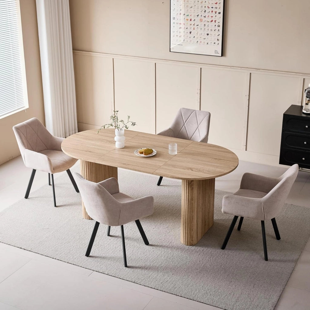 GrandCA HOME Tavolo da Pranzo Rotondo 120 cm, Tavolo da Cucina per 4, Tavolo da Pranzo in Legno con Base a Croce per Cucina, Sala da Pranzo, Soggiorno,Rovere