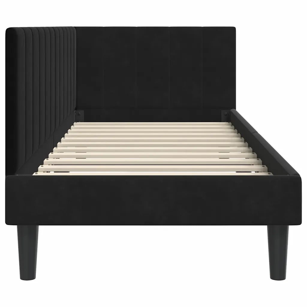 Cornice del letto ad angolo Nero 80 cm x 200 cm Velluto 42016333