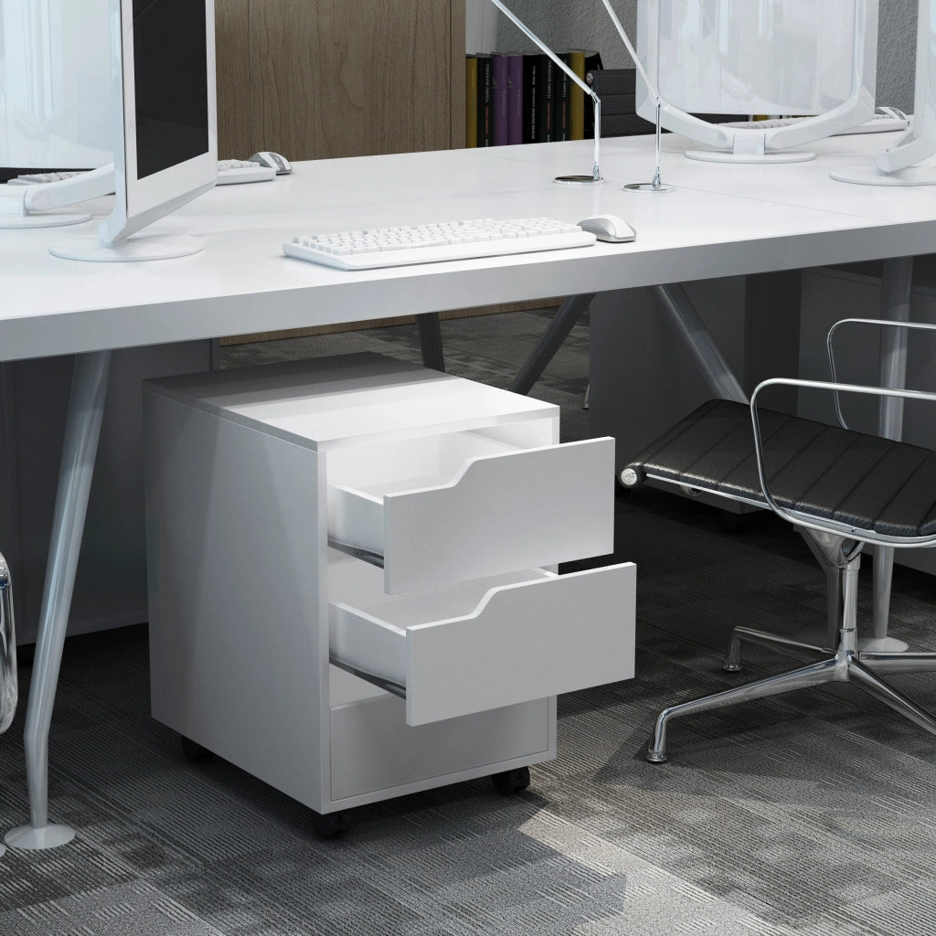 Scrivania con cassetti ¨C zephmum ¨C 40x50x57,5 cm, bianco