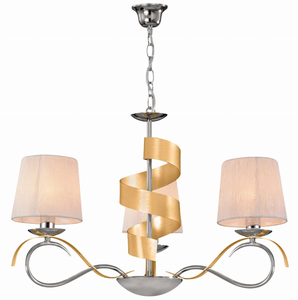Lampadario Candellux Denis cromato 3xE14 Ø68 cm con catena