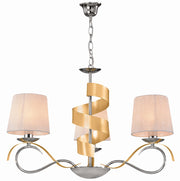 Lampadario Candellux Denis cromato 3xE14 Ø68 cm con catena