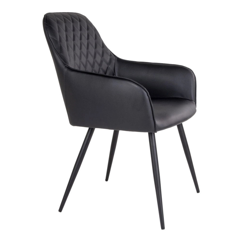 Set di 2 Sedie Harbo 4, Nero, Similpelle, 65x57x87 cm