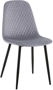Sedia Giverny con cuciture decorative Velluto,grigio