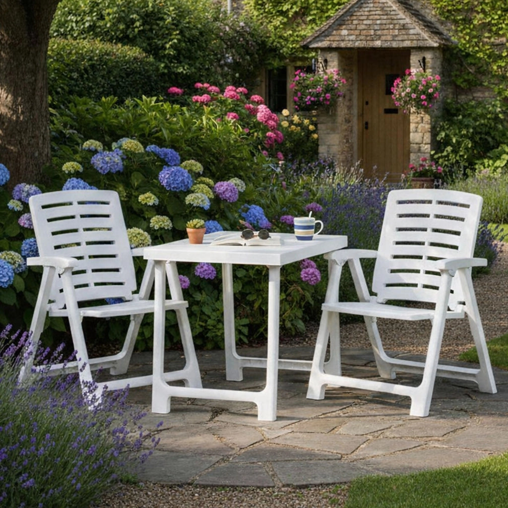 Salottino Outdoor Lithia, set Salotto da Esterno 2 Posti Made in Italy, Bianco