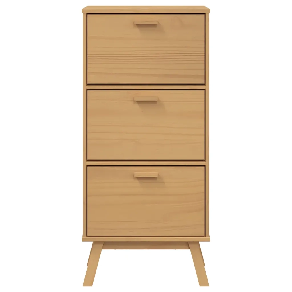 Scarpiera | Mobile per scarpe OLDEN Marrone 55x35x120 cm in Legno Massello di Pino