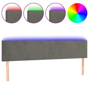 Testiera | Testata a LED Grigio Scuro 160x5x78/88 cm in Velluto
