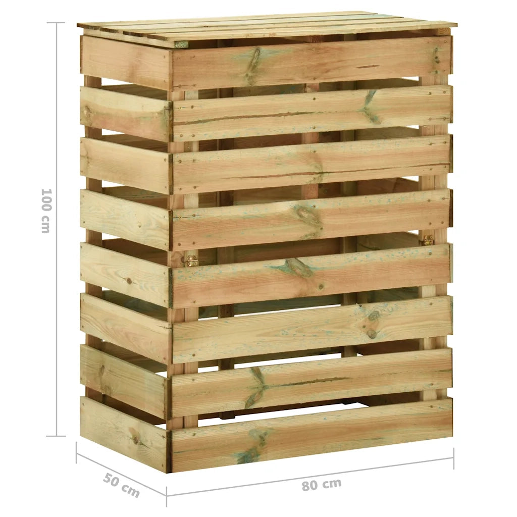 Compostiere da Giardino Doghe 2 pz 80x50x100 cm Pino Impregnato 3078136