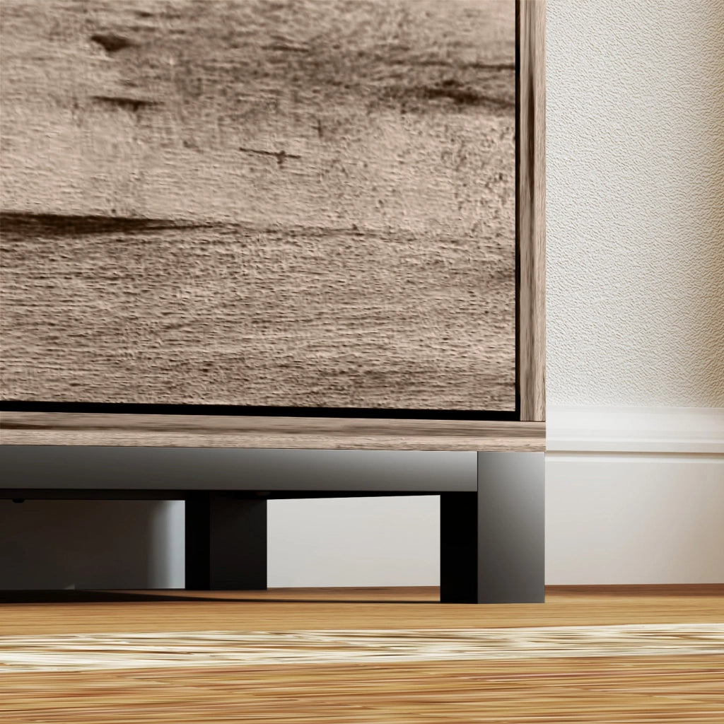 Credenza Buffet in stile Industriale 120x36.5x70 cm con Cassetto e 3 Armadietti in Legno Marrone