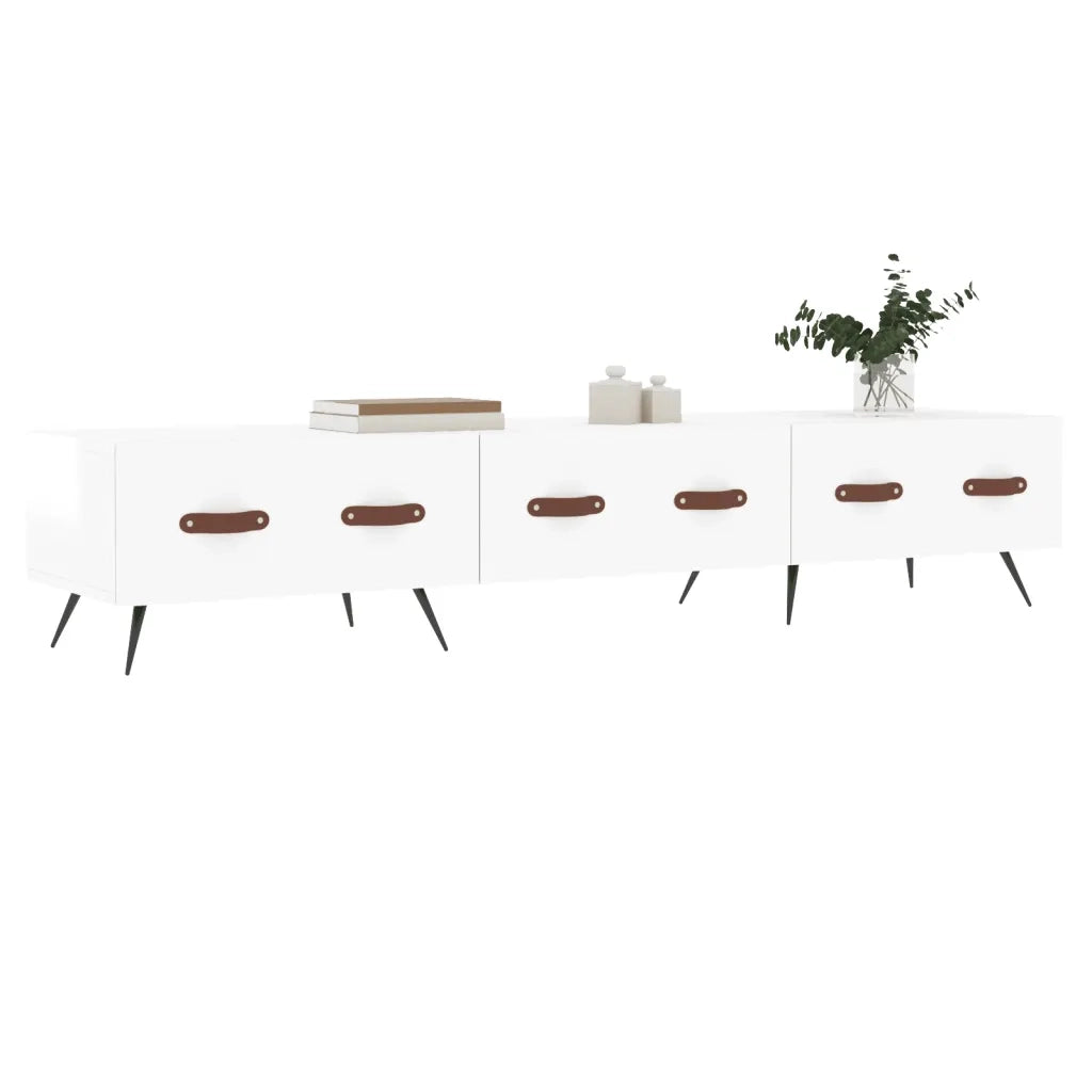 Mobile Porta TV Bianco Lucido 150x36x30 cm in Legno Multistrato 829126