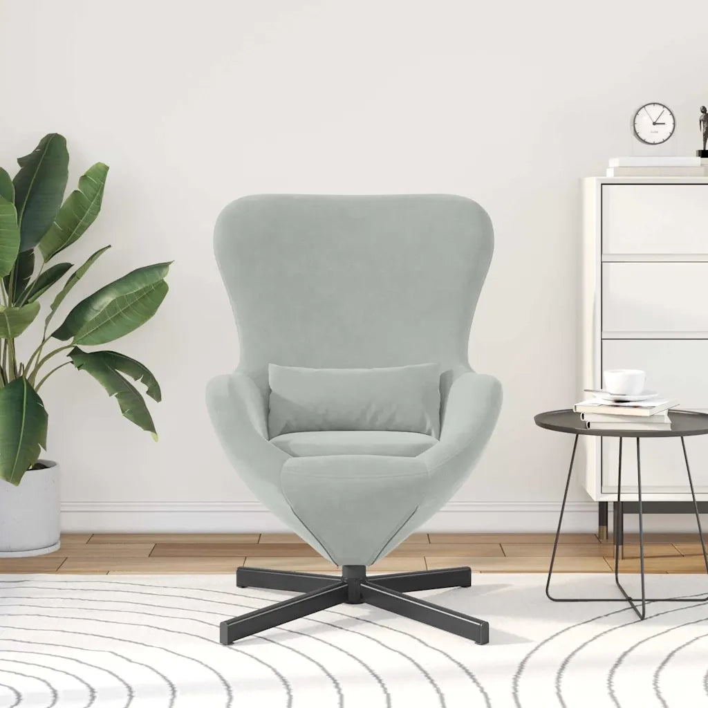 Divano Sedia-Poltrona uovo Grigio chiaro 63 x 73 x 90 cm Velluto