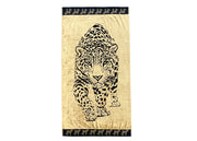 Telo Mare Jacquard Spugna Asciugamano Spiaggia Disegno Pantera - Telo Mare - Oro