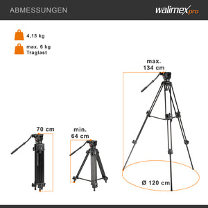 EI-9901 Treppiede Video Pro con borsa e piastra a sgancio rapido, 134 cm