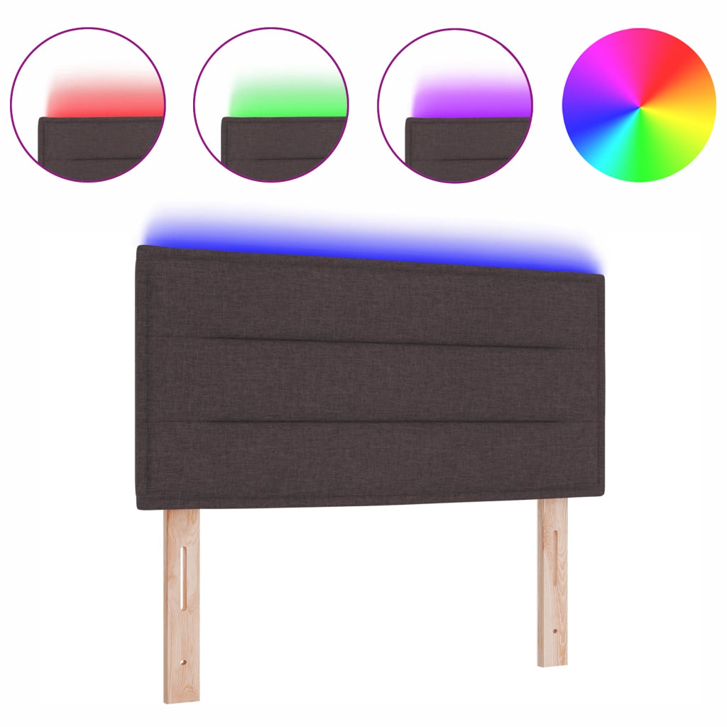 Testata LED Design Linee Marrone Scuro 90 cm Tessuto