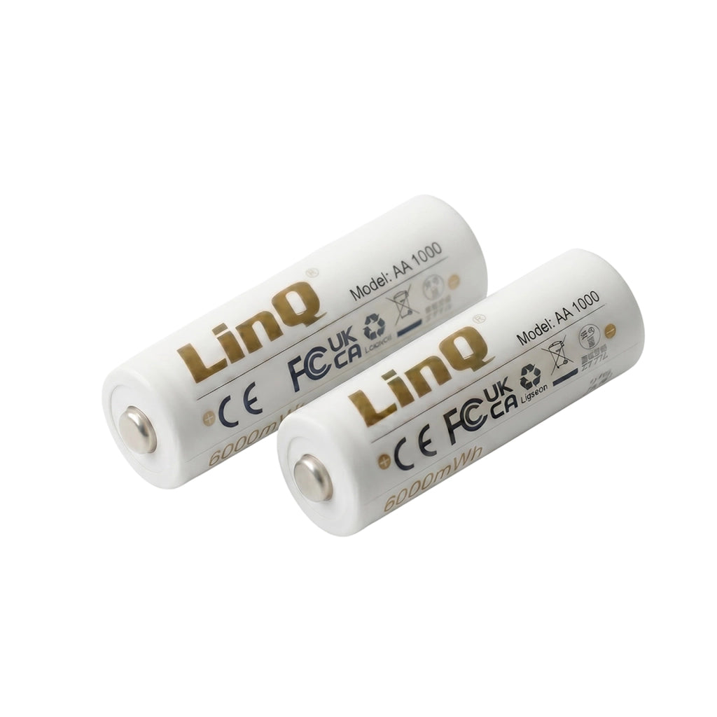 2x Batterie AA Litio 1.5V 6000mWh Ricaricabili USB-C Bianco LinQ
